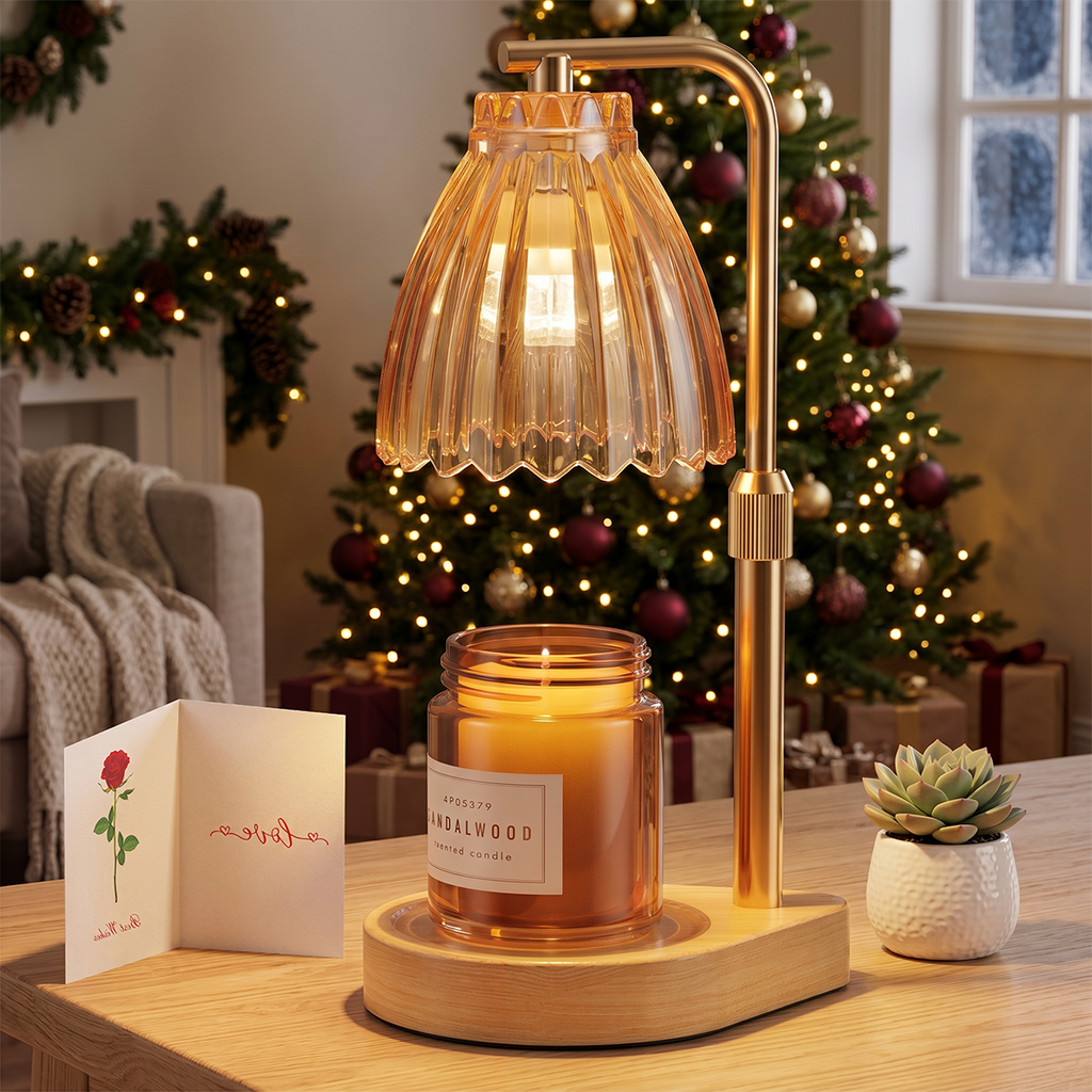 SOARFLY Candle Warmer Lamp with Timer, Dimmable, Adjustable Height Wax Warmer Lamp with 2*50W Bulbs, Flameless Candle Lamp for Large Scented Jar Candles, Gifts for Mom Friend Home Decor