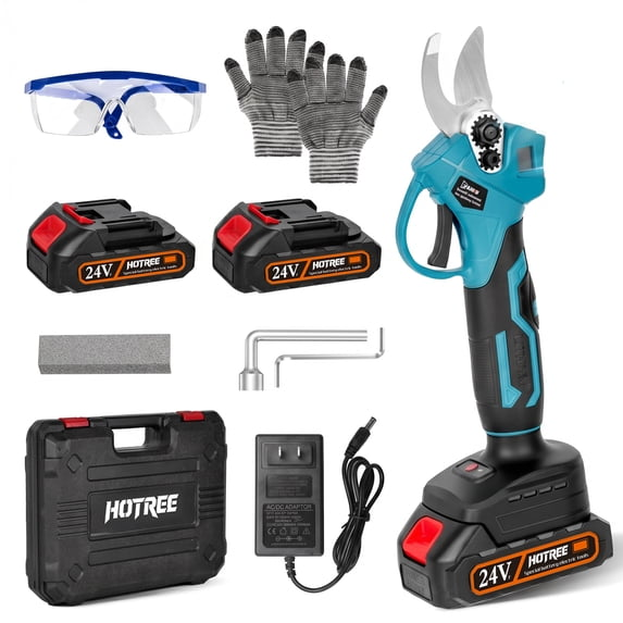 Cordless Electric Pruning Shears with 2 Batteries, Adjustable 0.8 to 1.2 Inch Cutting Capacity and LCD Display for Garden