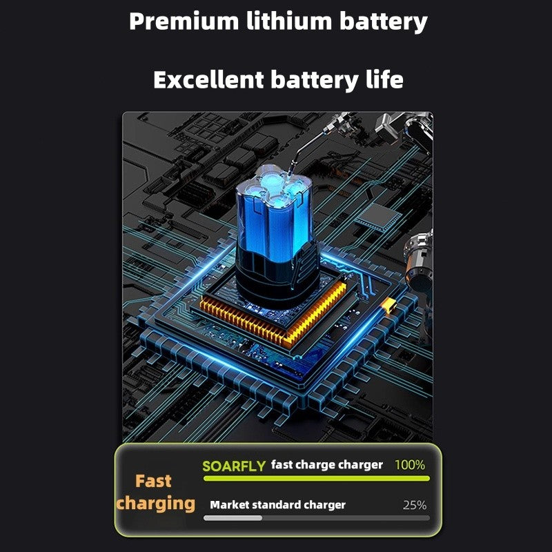 SOARFLY 3 Inch Cordless Angle Grinder Electric Hand Grinder Polisher Cutting Machine Two Batteries