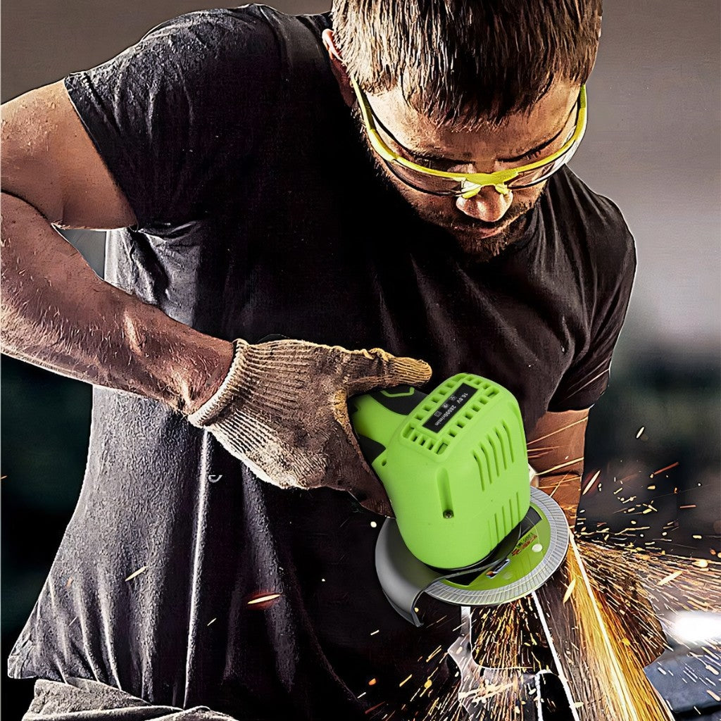 SOARFLY 3 Inch Cordless Angle Grinder Electric Hand Grinder Polisher Cutting Machine Two Batteries