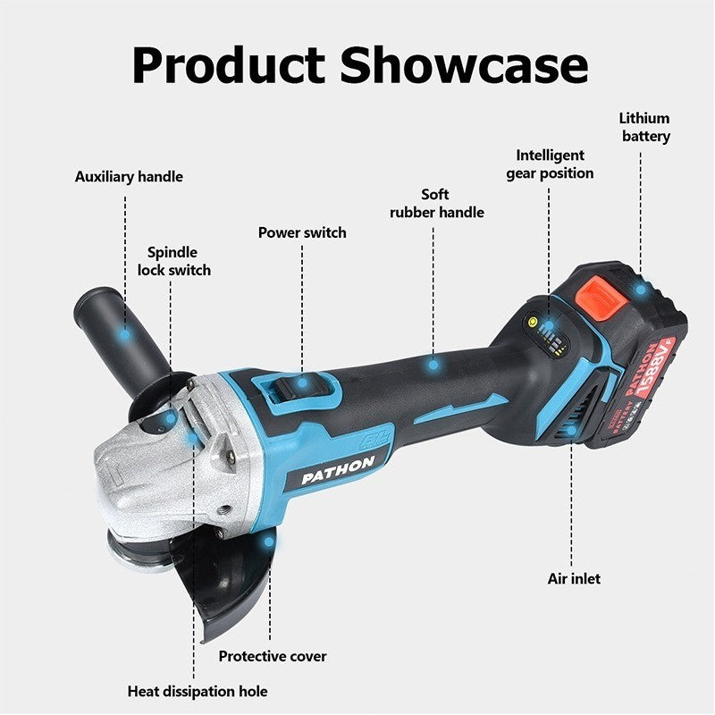 SOARFLY Cordless Angle Grinder Wireless Electric Cutting Machine Cutting Polishing Portable Saw Brushless2 Battery