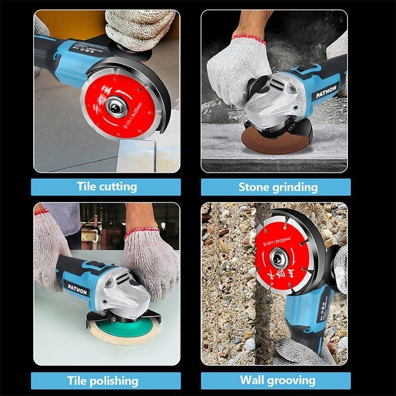 SOARFLY Cordless Angle Grinder Wireless Electric Cutting Machine Cutting Polishing Portable Saw Brushless2 Battery