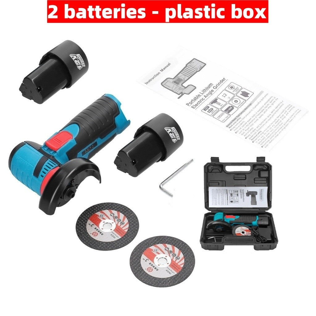 SOARFLY 3 Inch Cordless Angle Grinder Electric Hand Grinder Polisher Cutting Machine Two Batteries