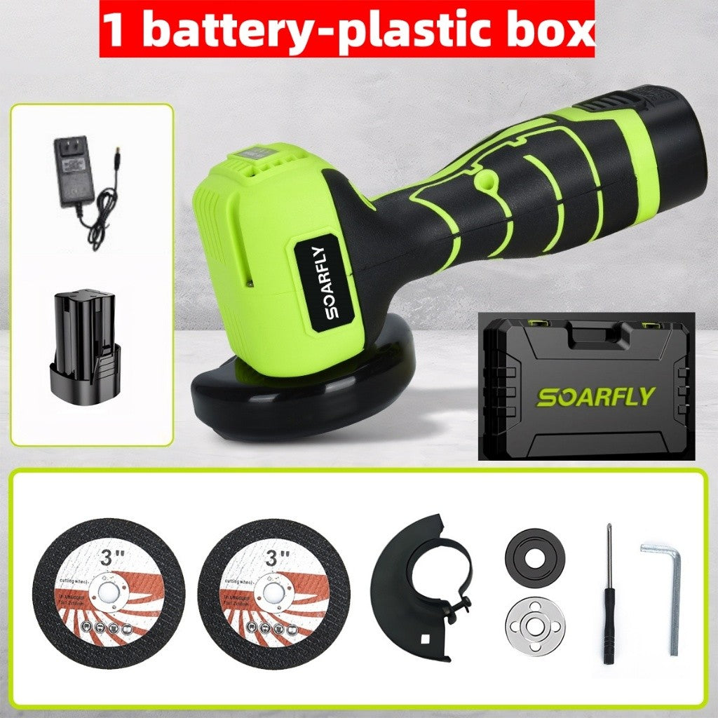 SOARFLY 3 Inch Cordless Angle Grinder Electric Hand Grinder Polisher Cutting Machine Two Batteries