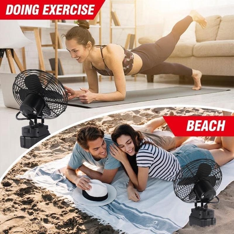 SOARFLY cordless fan portable fan adjustable lithium battery fan 8 inches 35000 mAh / 45000 mAh