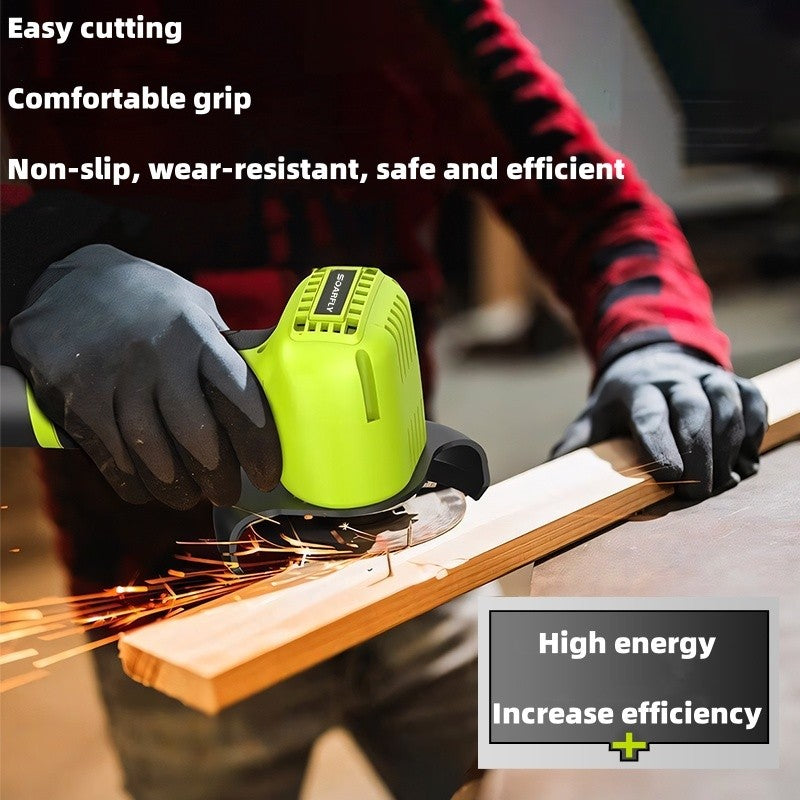 SOARFLY 3 Inch Cordless Angle Grinder Electric Hand Grinder Polisher Cutting Machine Two Batteries